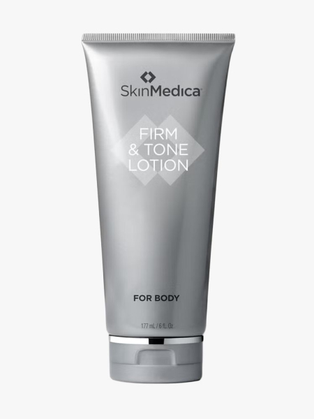 SkinMedica Firm & Tone Lotion for Body in branded tube component on a light gray background